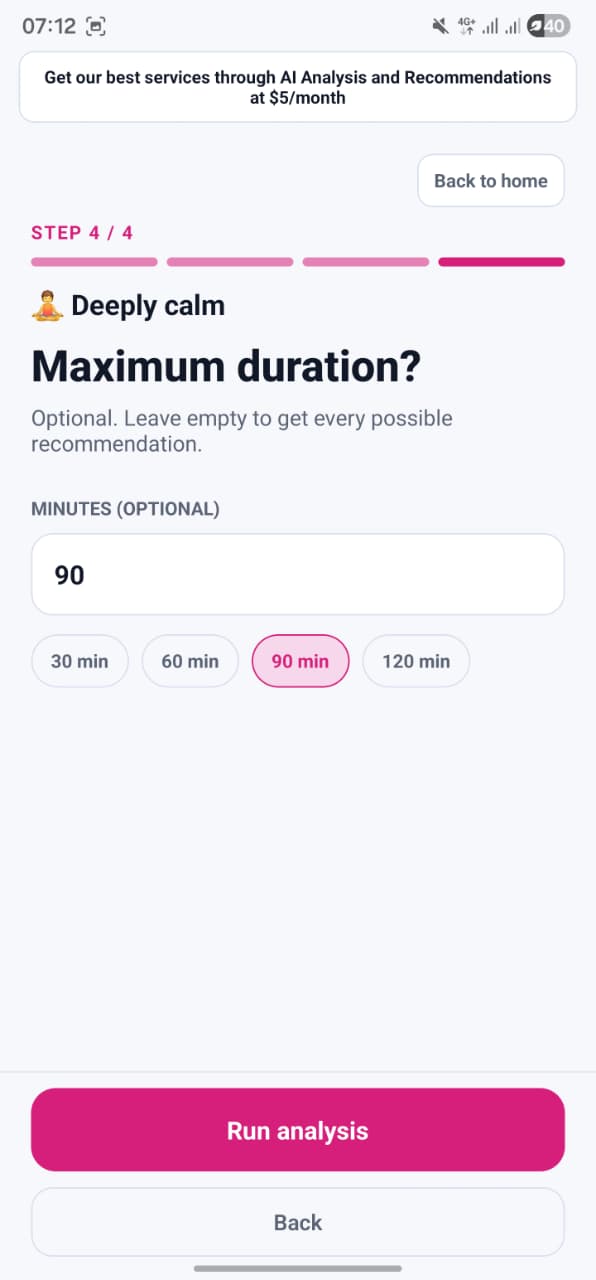 Limit the time screen