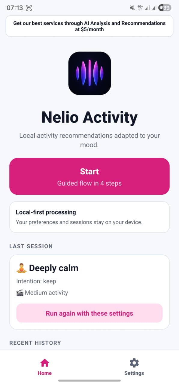 Start from your last mood screen